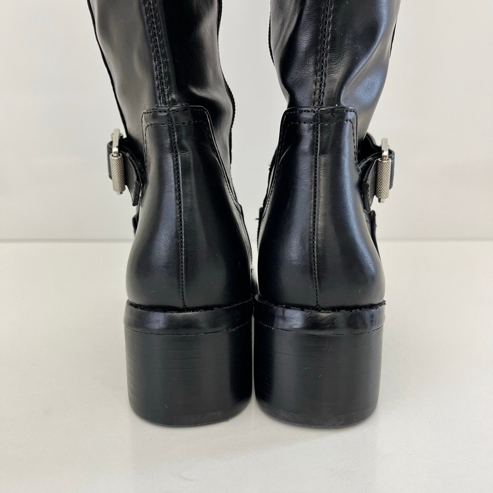 Black Over The Knee Boots Low Block Heel Buckle Riding Boots Size 5 DV Dolce Vit - Picture 10 of 17